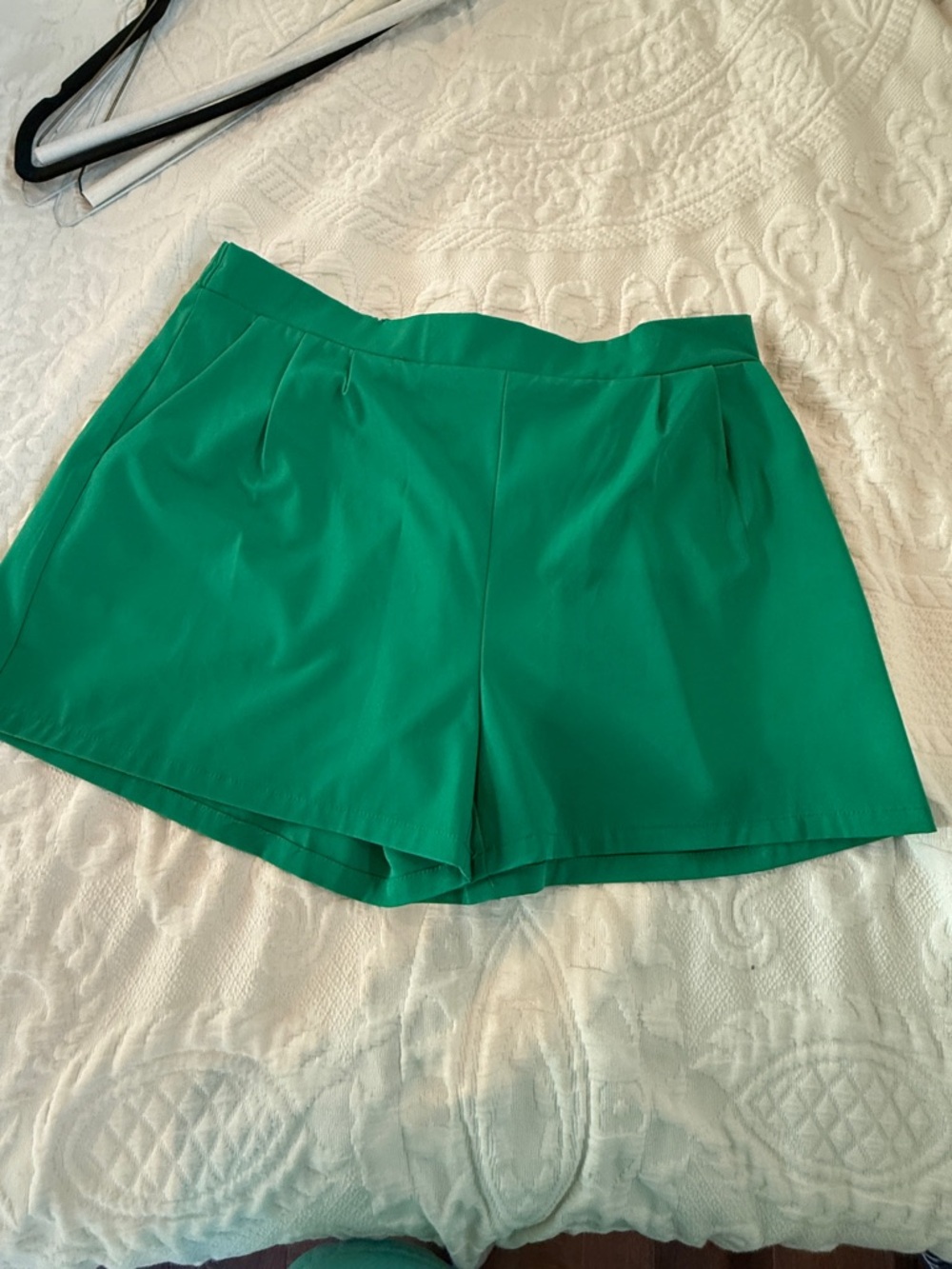 High-Rise Emerald Green Tailored Women's Shorts